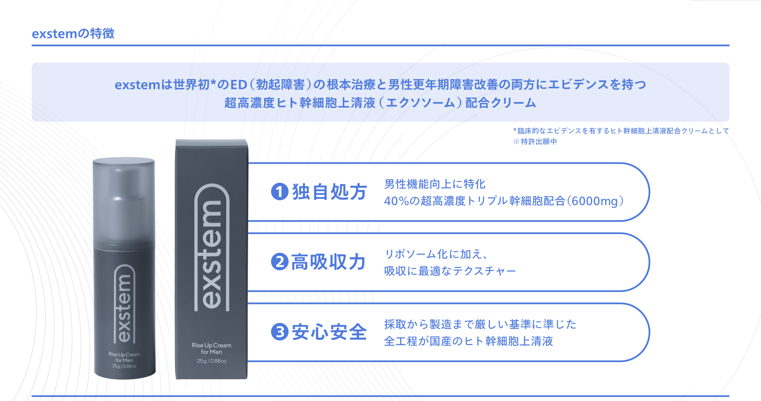 exstem Rise Up Cream for Men 資料09